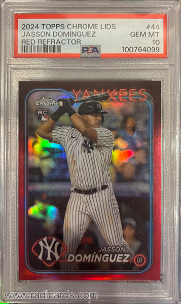 Jasson Dominguez 2024 Topps Chrome Lids #44 Red Refractor /5