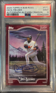 Cecil Fielder 2025 Topps X Bob Ross The Joy of Baseball Autographs #57C Alizarin Crimson /10