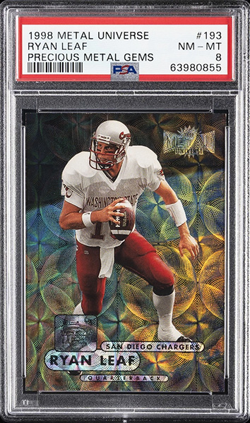 Ryan Leaf 1998 Metal Universe #193 Precious Metal Gems /50