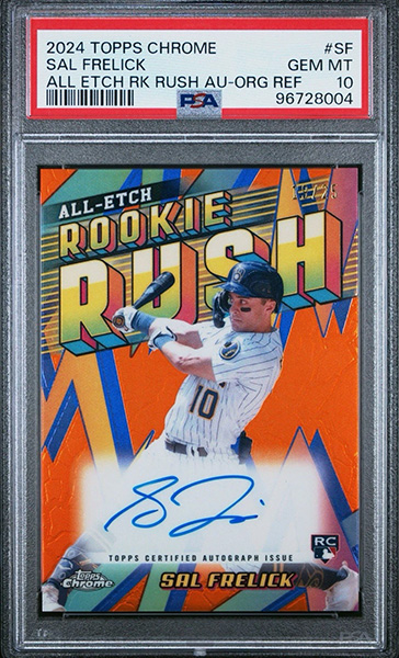 Sal Frelick 2024 Topps Chrome All Etch Rookie Rush Autographs #CERA-SF Orange Refractor /25