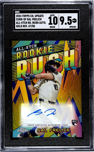 Sal Frelick 2024 Topps Chrome Update All Etch Rookie Rush Autographs #CURR-SF Gold Refractor /50